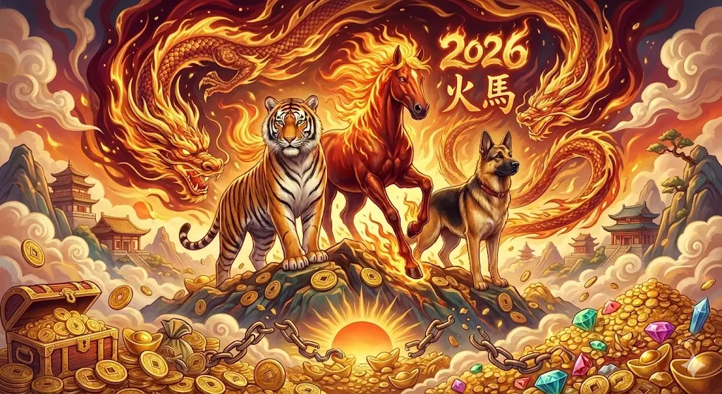 Bộ ba Tam hợp năm Bính Ngọ 2026 (Dần – Ngọ – Tuất) đón năng lượng Hỏa bùng nổ, hứa hẹn một năm đại thắng về tài lộc và công danh.