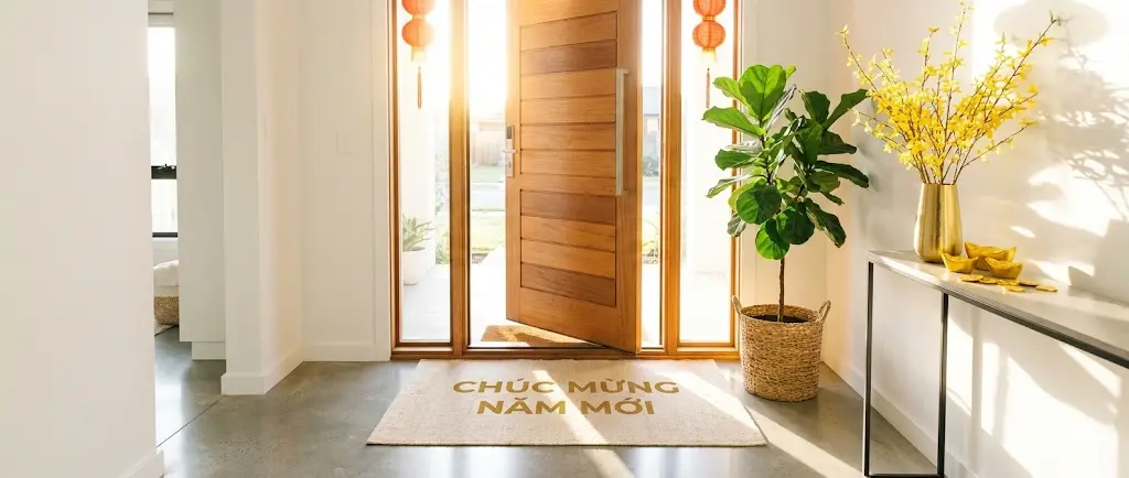 Giữ lối vào nhà thông thoáng và mở cửa đón ánh sáng tự nhiên là tuyệt chiêu đơn giản để khai thông dòng chảy thịnh vượng và đón tài lộc vào nhà dịp đầu năm.