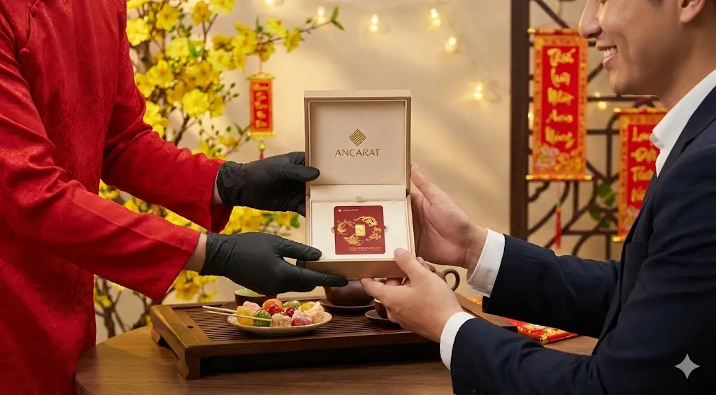 BST Tứ Linh Hội Tụ là giải pháp lì xì vàng tích lũy thông minh và tinh tế, thay lời chúc khởi đầu vững vàng từ Vàng Ancarat.