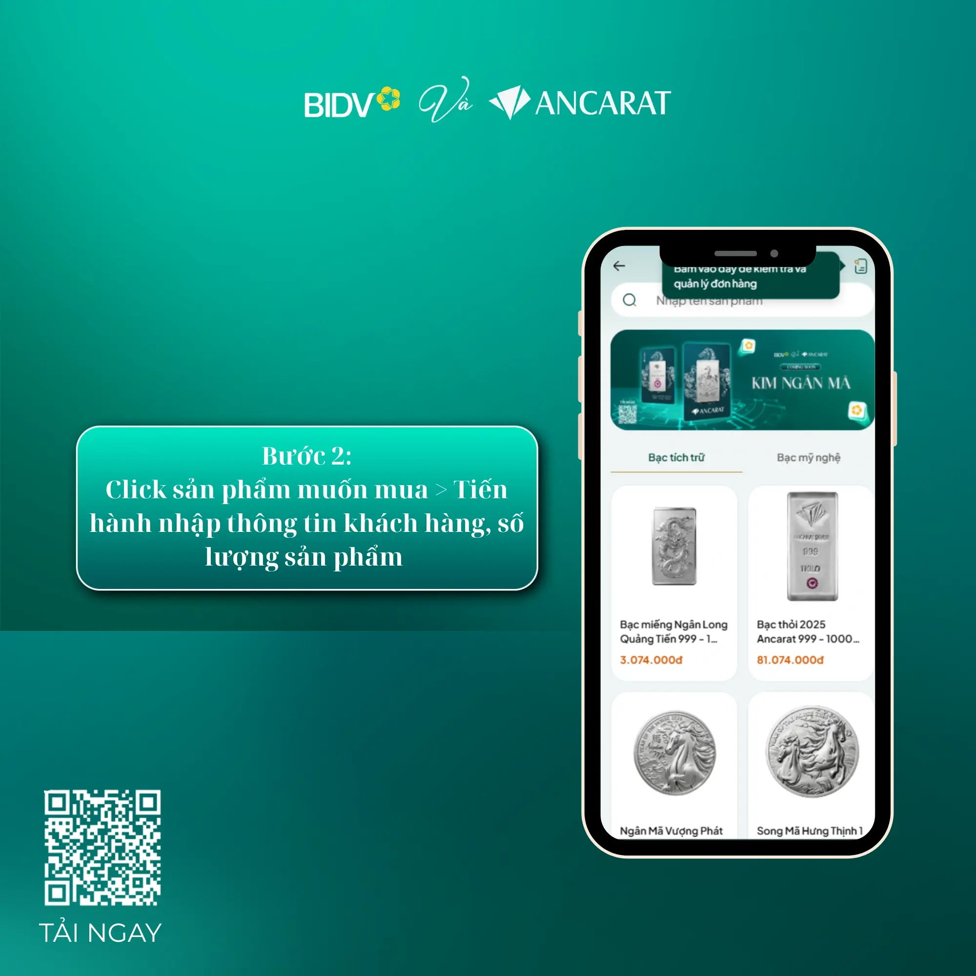 Giao diện chọn sản phẩm và điền thông tin cá nhân