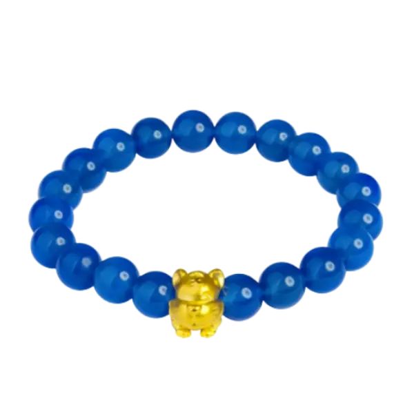 Vòng đá Thạch anh phối charm Con giáp Mão vàng 24K