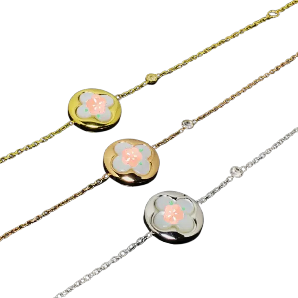 Lắc tay Vàng 18K Golden Leaf L – Dạng tròn
