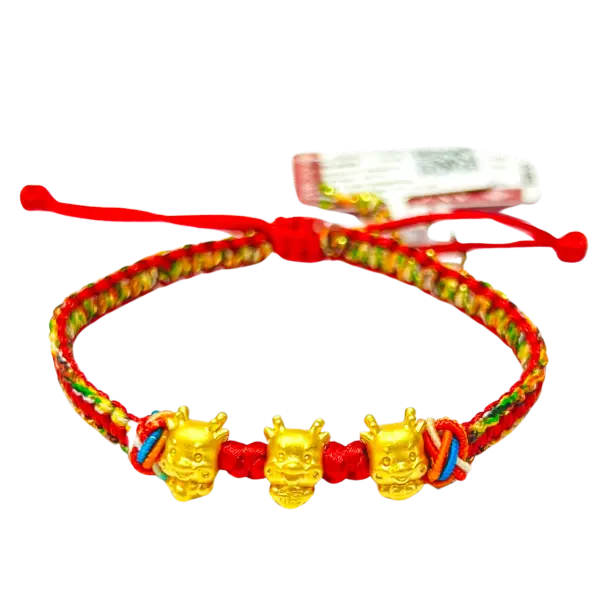 Vòng Tay Phối 3 Charm Vàng 24k Kim Thìn MS02