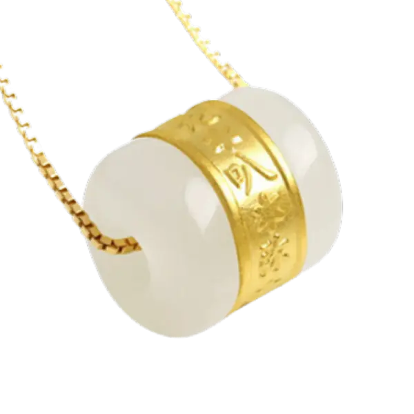 Hột Ngọc Bọc Vàng 24K Chú Bình An – Ngọc Trắng