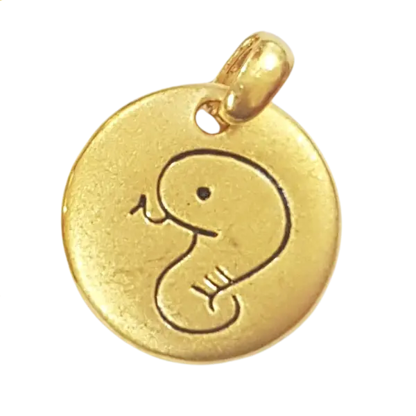 Mặt dây Vàng 24K Kim Tỵ tròn Phong Thủy