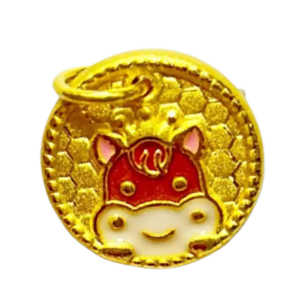 Mặt dây Vàng 24K Kim Ngọ vương miện MS14