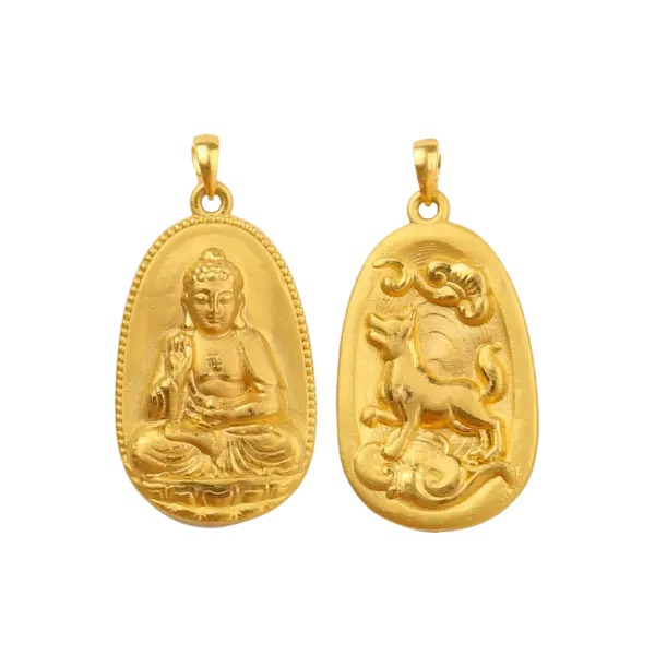 Mặt dây Vàng 24K Phật tuổi Tuất MS37