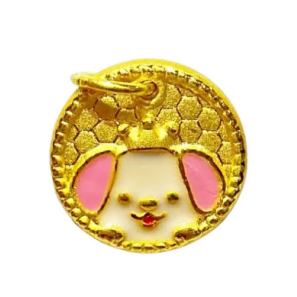 Mặt dây Vàng 24K Kim Tuất vương miện MS14