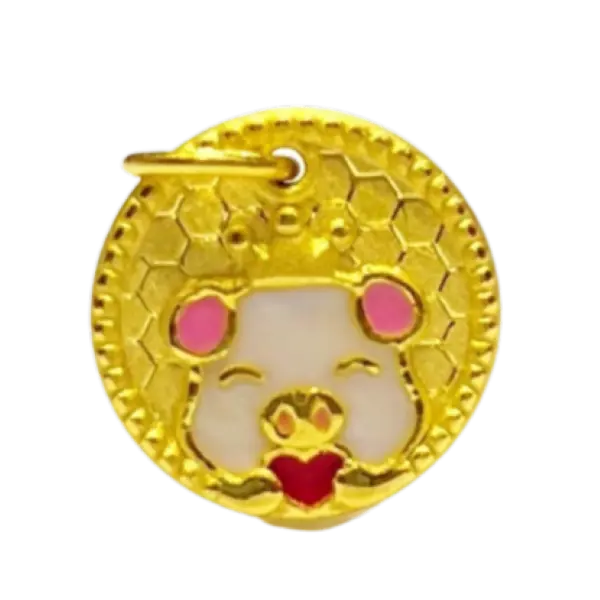 Mặt dây Vàng 24K Kim Hợi vương miện MS14