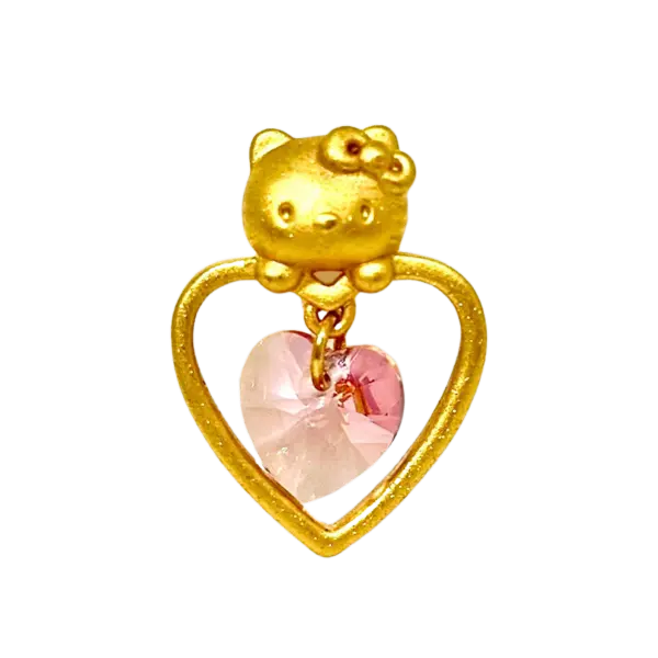 Mặt dây Vàng 24K Kitty trái tim MS28