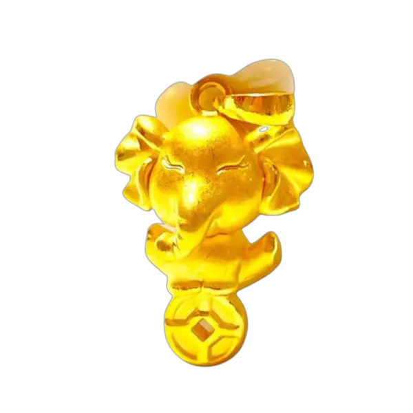 Mặt dây Vàng 24K Voi phát tài MS22