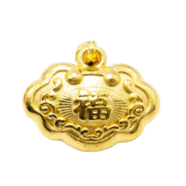 Mặt Dây Vàng 24K Khánh Vàng Chữ Phúc Phong Thủy