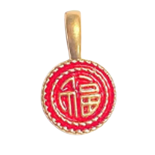 Mặt Dây Vàng 24K Chữ Phúc Sơn Màu