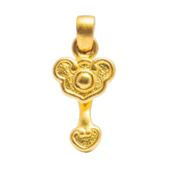 Mặt dây vàng 24k gậy như ý – May mắn – Tiền tài