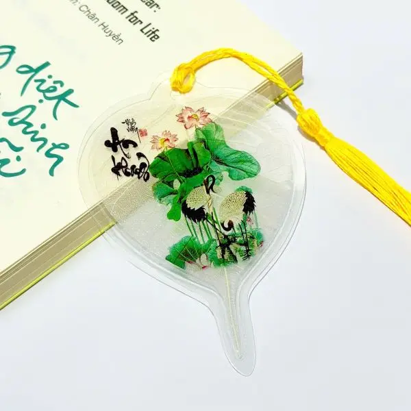 Lá Bồ Đề Thư Pháp Con Hạc An Nhiên