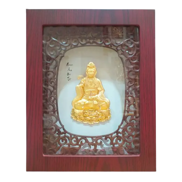 Tranh Mạ Vàng 24K Quan Thế Âm Bồ Tát Bình An