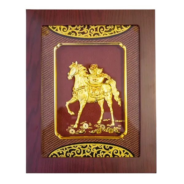 Tranh Mạ Vàng 24K Tài Phú Đề Mã Thành Công