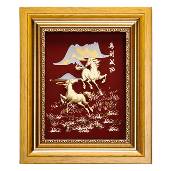 Tranh mạ vàng 24K Tích tài hưng gia – Tài lộc – May mắn