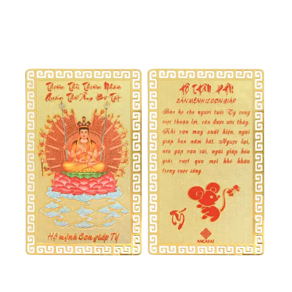 Hộ Thân Phù mạ vàng Bản Mệnh Tuổi Tí