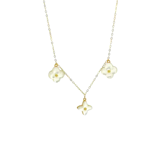 Dây chuyền Vàng 18K Golden Leaf – Phối 3 hoa