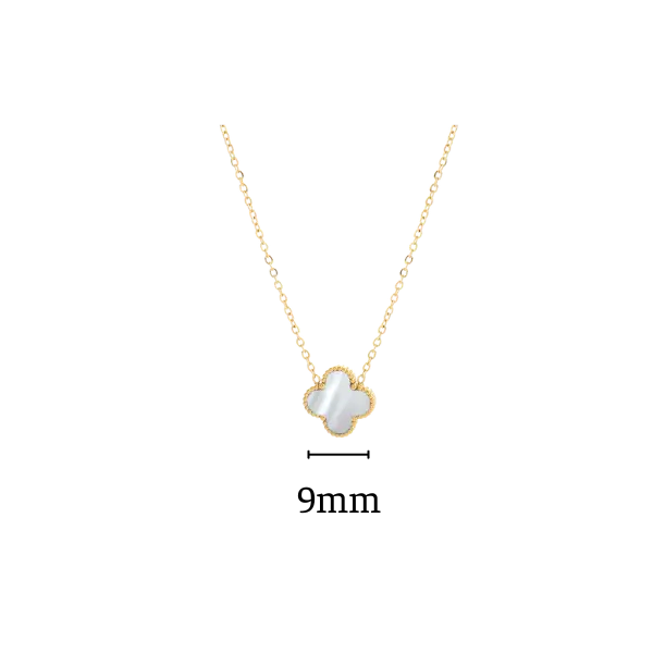 Dây chuyền vàng 18K Golden Leaf 9mm (Bản thường) – Màu trắng