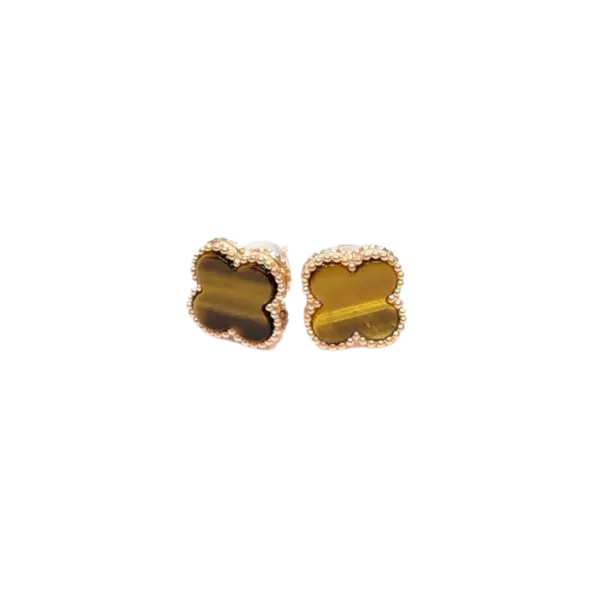 Bông tai vàng 18K Golden Leaf 9mm – Màu Vàng Nâu
