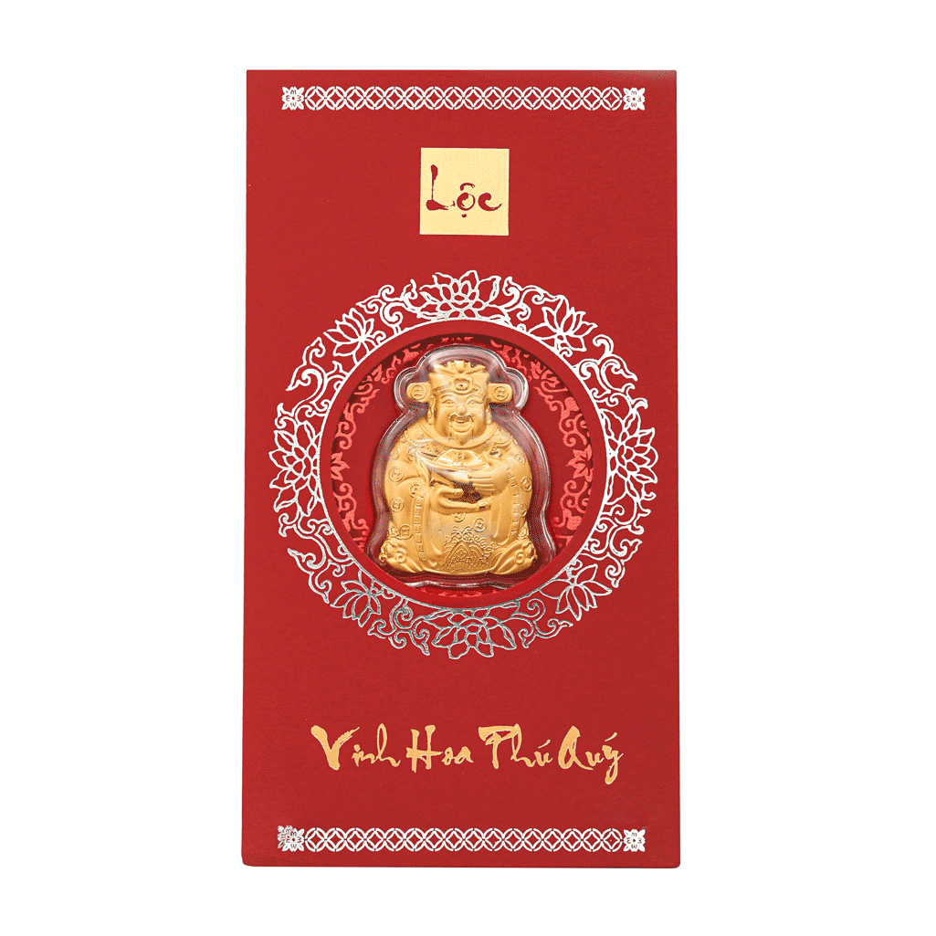 Bao Lì Xì Vàng 24K Thần Tài Nén Vàng