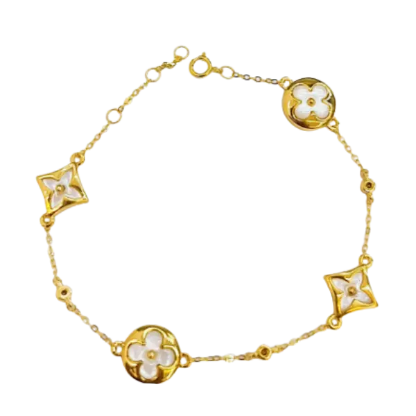 Lắc tay Vàng 18K Golden Leaf L – 4 hoa