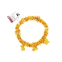 Vòng tay phối charm vàng 18k gắn ngọc - may mắn - tài lộc