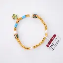Vòng tay vàng 18k mix charm hoa đính đá may mắn