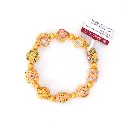 Vòng tay vàng 18k phối charm họa tiết mix bi vàng may mắn