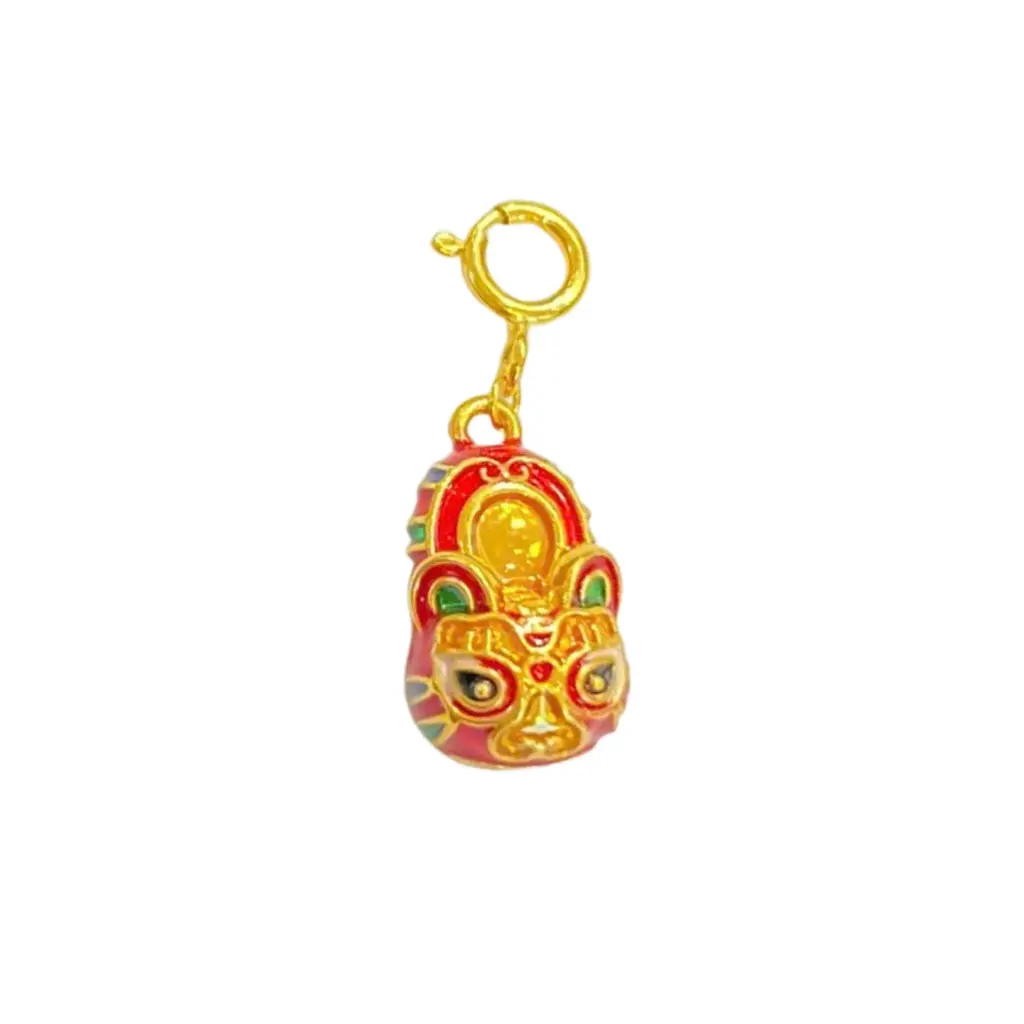 Charm rơi Vàng 18K dép kỳ lân sơn màu 5D