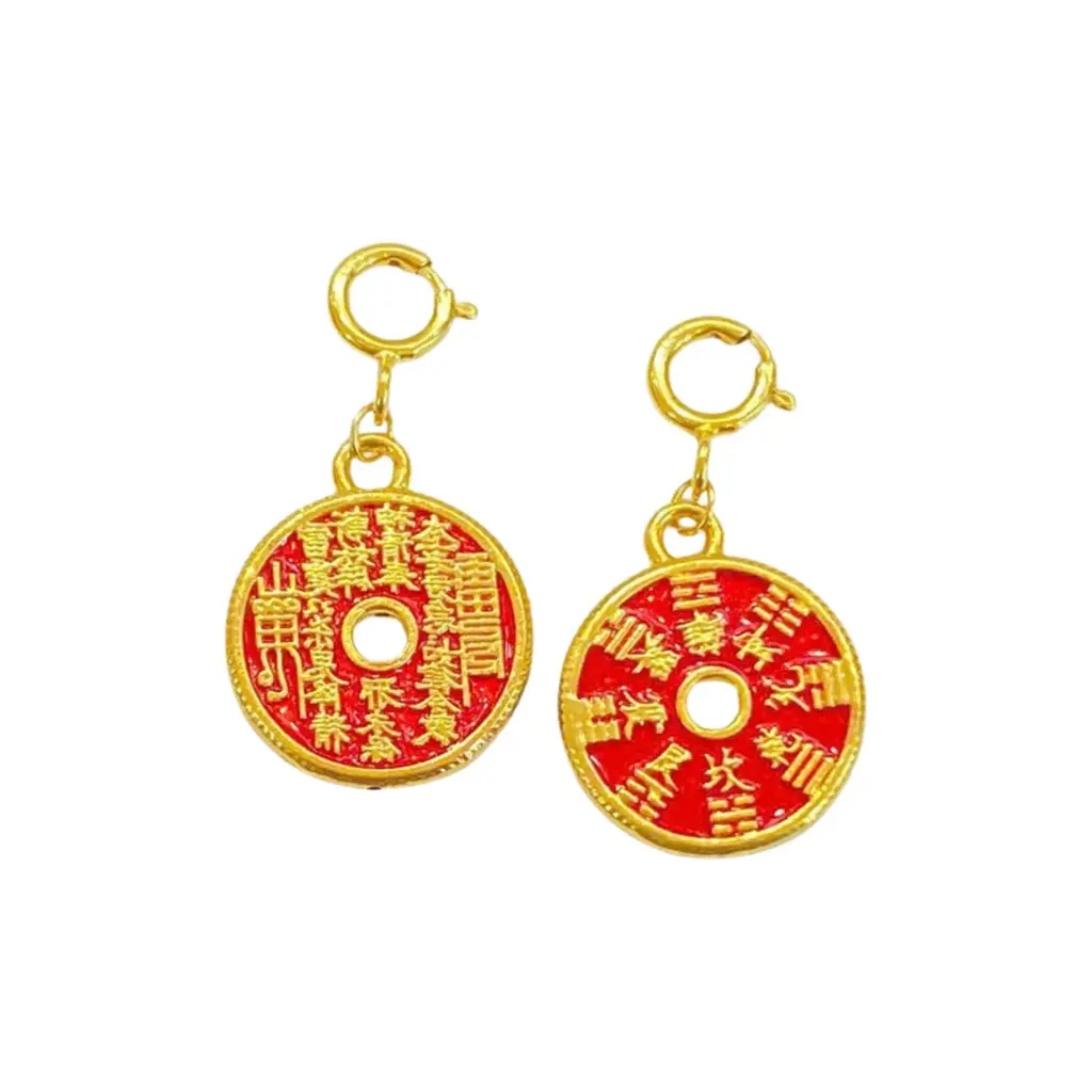 Charm rơi Vàng 18K Phù chiêu tài sơn màu 5D