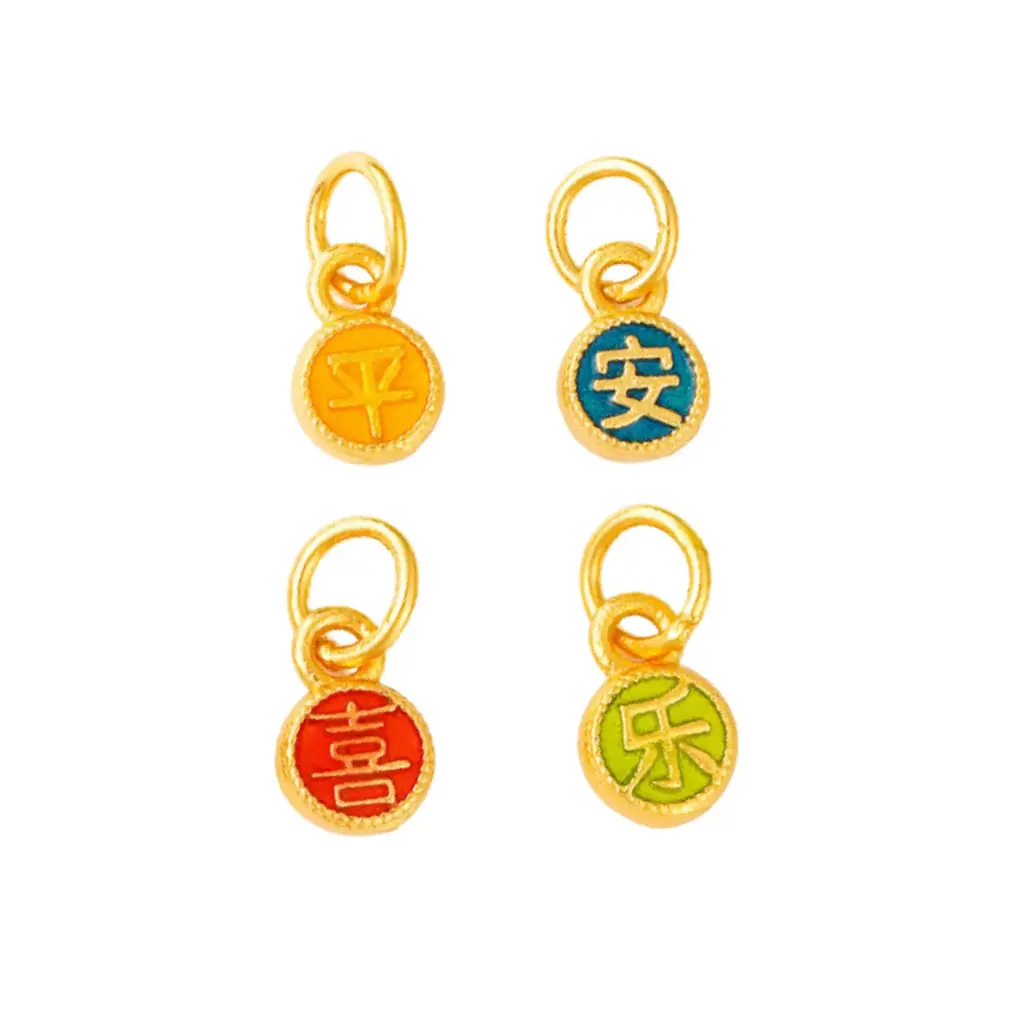 Charm rơi vàng 24K Bộ Lạc Hỷ Bình An ES06