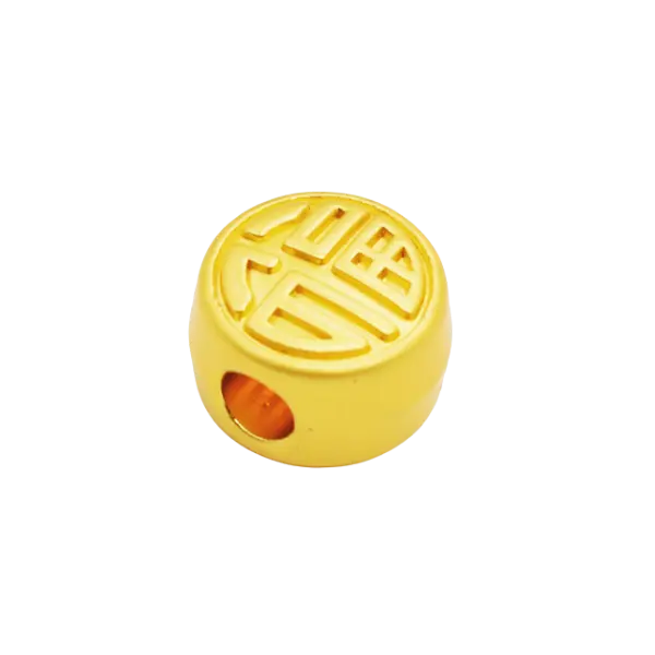 Charm Vàng 24K Chữ Phúc Bánh Bao 10mm