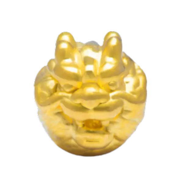 Charm Vàng 24K Đầu Rồng Tròn MS16