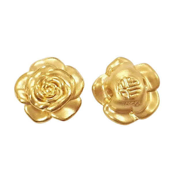 Charm Vàng 24K hoa hồng nở ES12