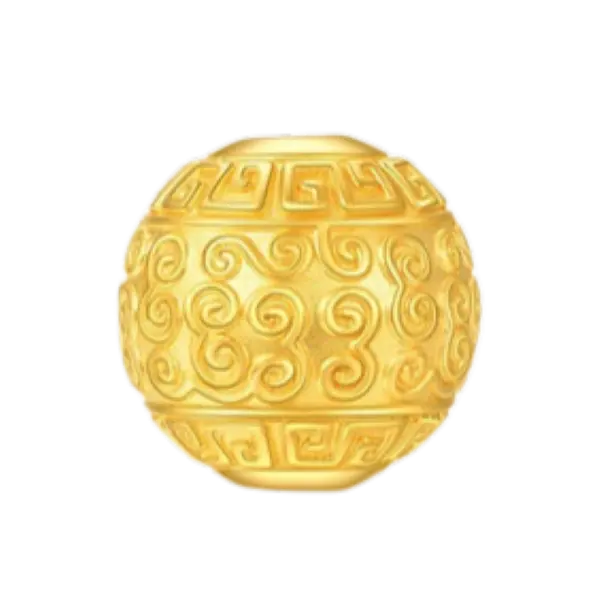 Charm Vàng 24K Hột Tròn Tường Vân 10mm ES12