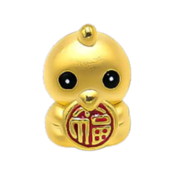 Charm Vàng 24k Kim Dậu Chữ Phúc May Mắn