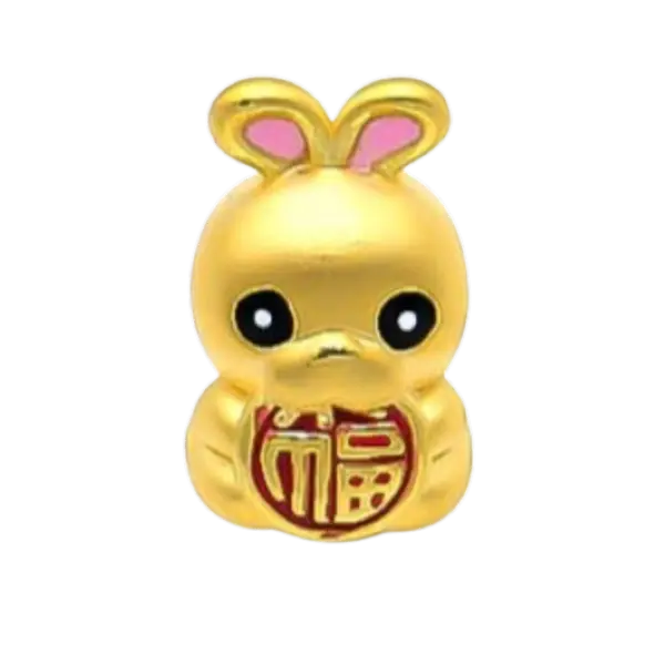 Charm Vàng 24k Kim Mão Chữ Phúc May Mắn