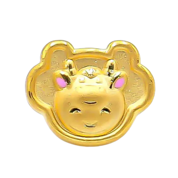 Charm Vàng 24K Kim Sửu Khánh Vàng Chữ Phúc