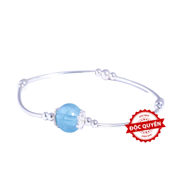 Vòng đá Aquamarine 1 hạt may mắn – phong thủy