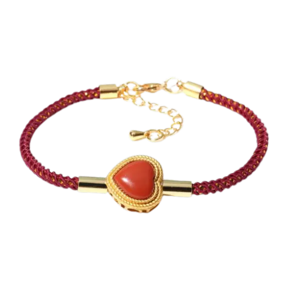 Vòng tay dây vải phối ngọc bọc bạc cao cấp mix bạc