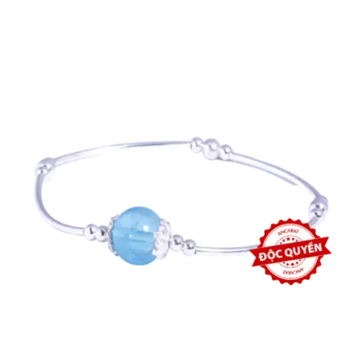 Vòng đá Aquamarine 1 hạt may mắn – phong thủy