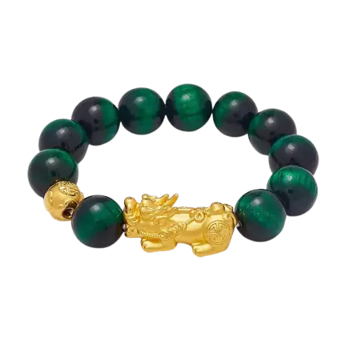 Vòng tay đá Mắt Hổ Tỳ Hưu – May mắn – Tiền tài