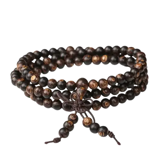 Vòng trầm sánh 108 hạt phong thủy – Bình an – May mắn