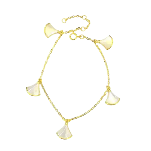 [AG7502.L168.609] Lắc tay Vàng 18K Golden Leaf Dream 5 charm