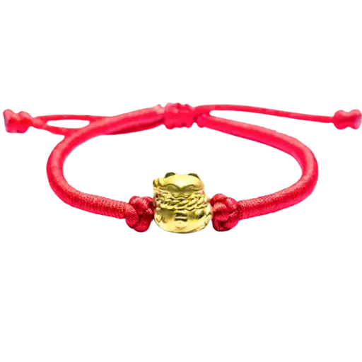 [AG9992.C013.007] Vòng Tay Handmade Charm Vàng Mèo Chiêu Tài – May mắn – Tài lộc