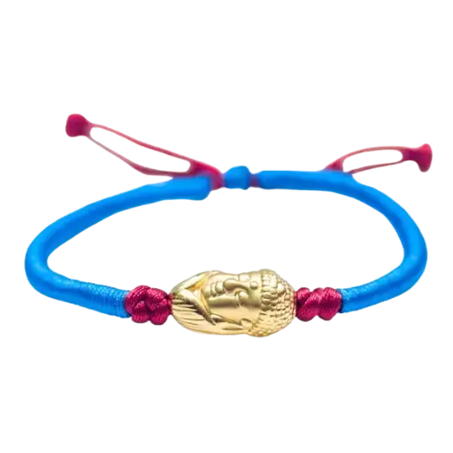 [AG9992.C057.012] Vòng Tay Handmade Phối Charm Vàng 24K Đầu Phật Cổ Áo