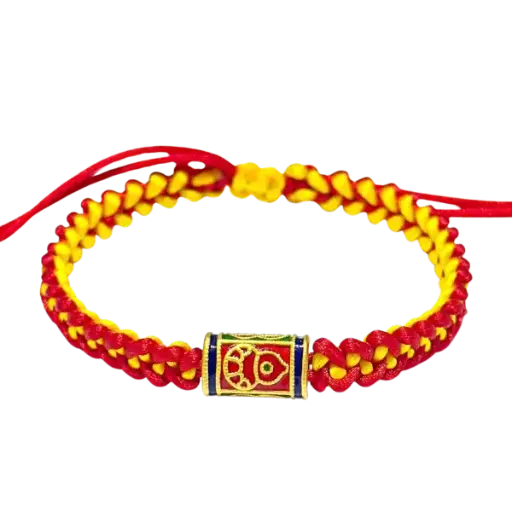 [AG9992.C107.082] Vòng Tay phối Charm Vàng 24K Trụ chữ Phúc kim tiền